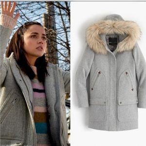 J Crew Chateau Parka In Italian Stadium-Cloth Wool